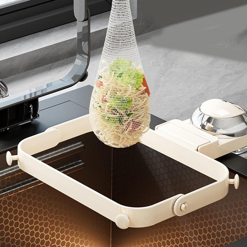 Sink Strainer Rack Food Catcher Kitchen Foldable Suction Cup Strainer Waste Catching Basket Disposable Garbage Mesh Bag
