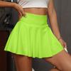 Женская повседневная однотонная короткая полуюбка с высокой талией, спортивная юбка, плиссированная юбка