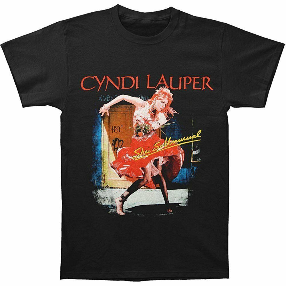 26 Cyndi Lauper Mens Shes So Unusual Tour Dated Black T-Shirt S-234XL TMB4279 Unisex T-Shirt