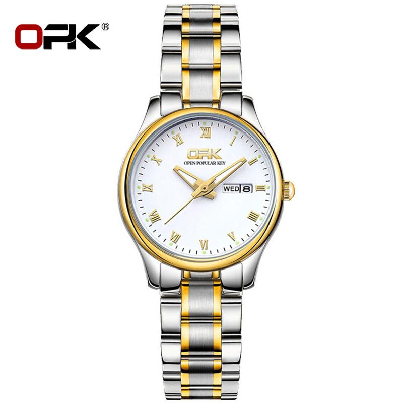 OPK Brand Watch Double Calendar Quartz Women's Watch Women's Watch