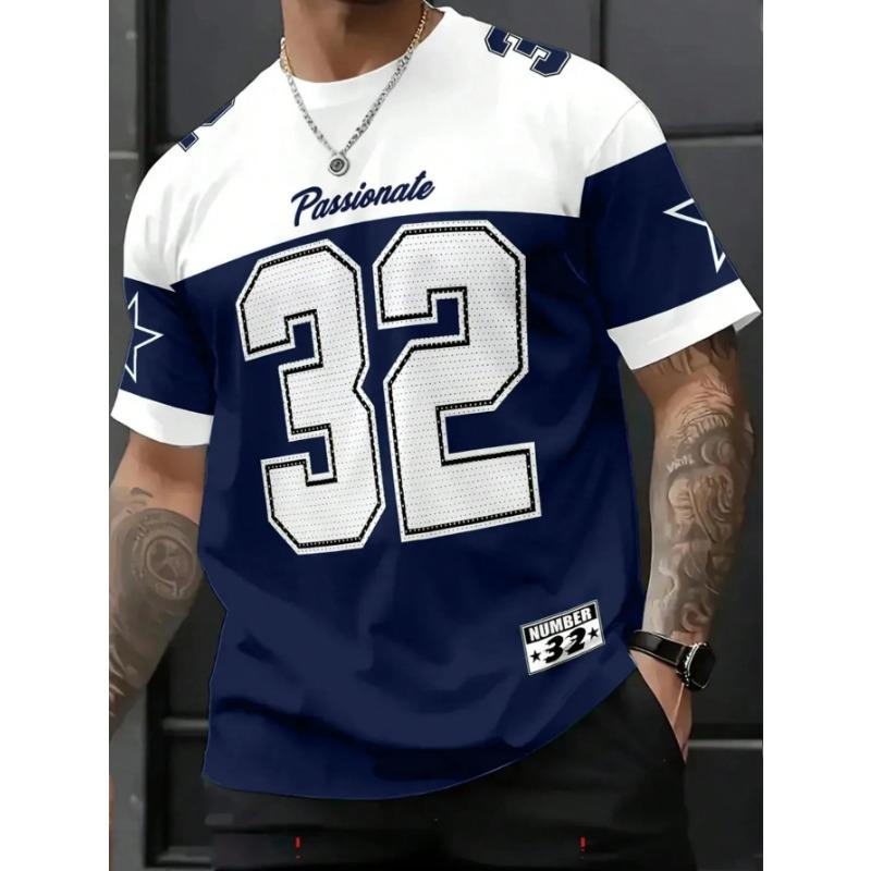 Летняя мужская повседневная футболка с цифровым принтом, круглым вырезом и короткими рукавами, из удобной дышащей и быстросохнущей ткани