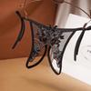 Sexy Lace-up Large-size Embroidered Panties, Ultra-thin and Hot Temptation Straps, Fun Open Crotch Free Thong Women 3039