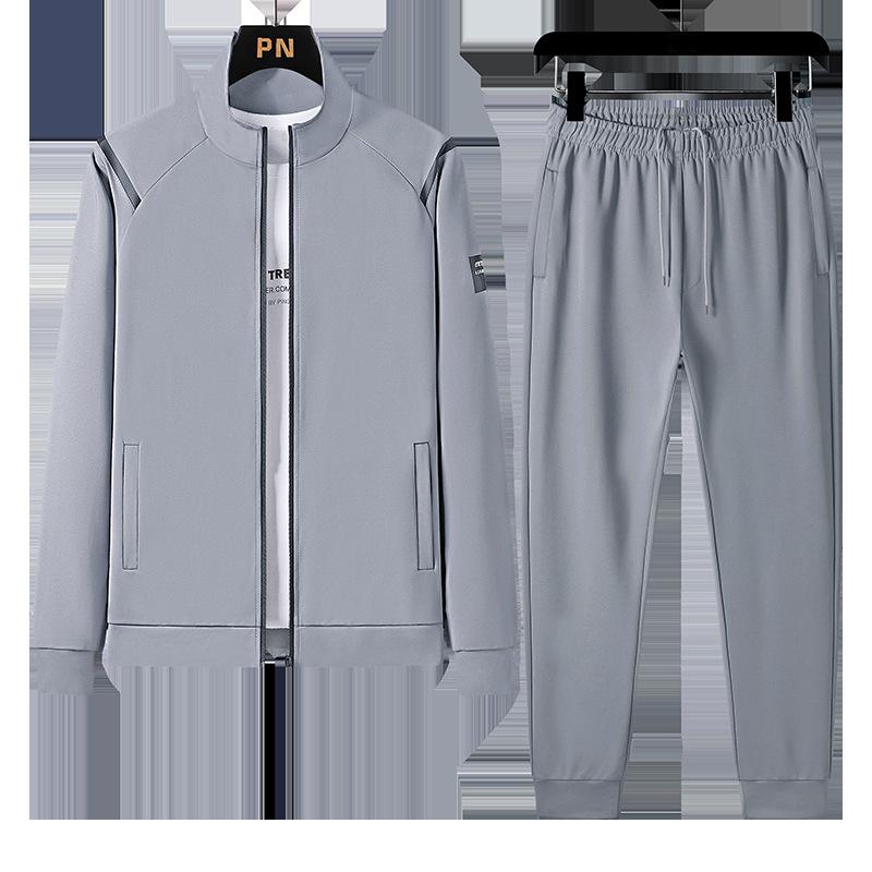 Мужской спортивный костюм, повседневный мужской костюм из двух частей для бега, молодежная спортивная одежда с длинными рукавами