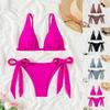 Women Low Waisted Bikini Sexy Push Up Backless Vintage Two Piece Swimsuits Ladies Side Lace Up Triangle Set Trajes De Baño Mujer