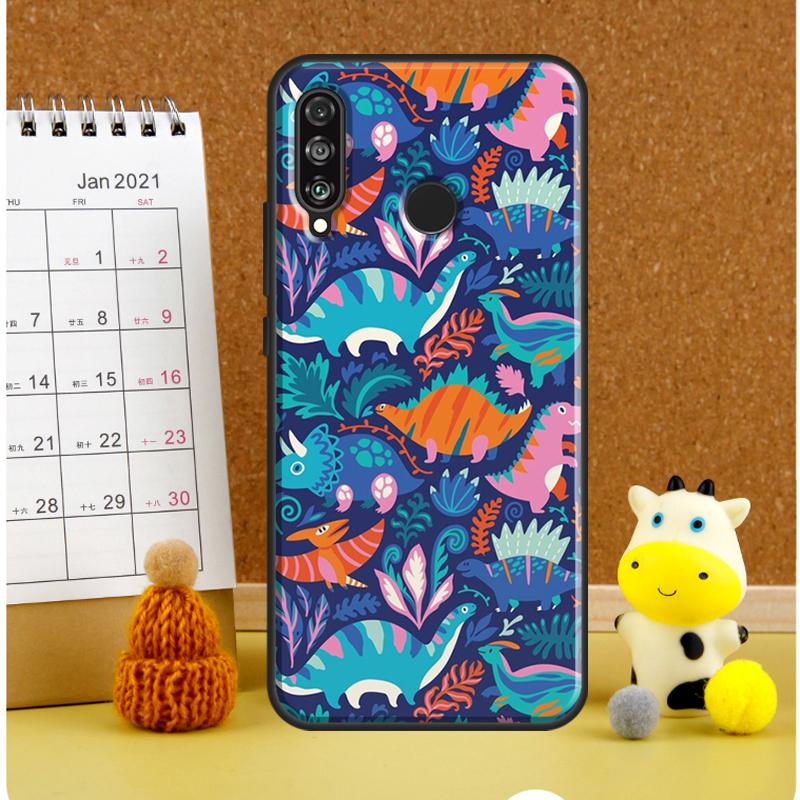 Cute Dino Dinosaur Case For Huawei Nova Y70 Y60 Y61 Y91 Y90 10 9 SE 5T 7i 8i 11i 11 P20 P40 Lite P30 Pro Cover
