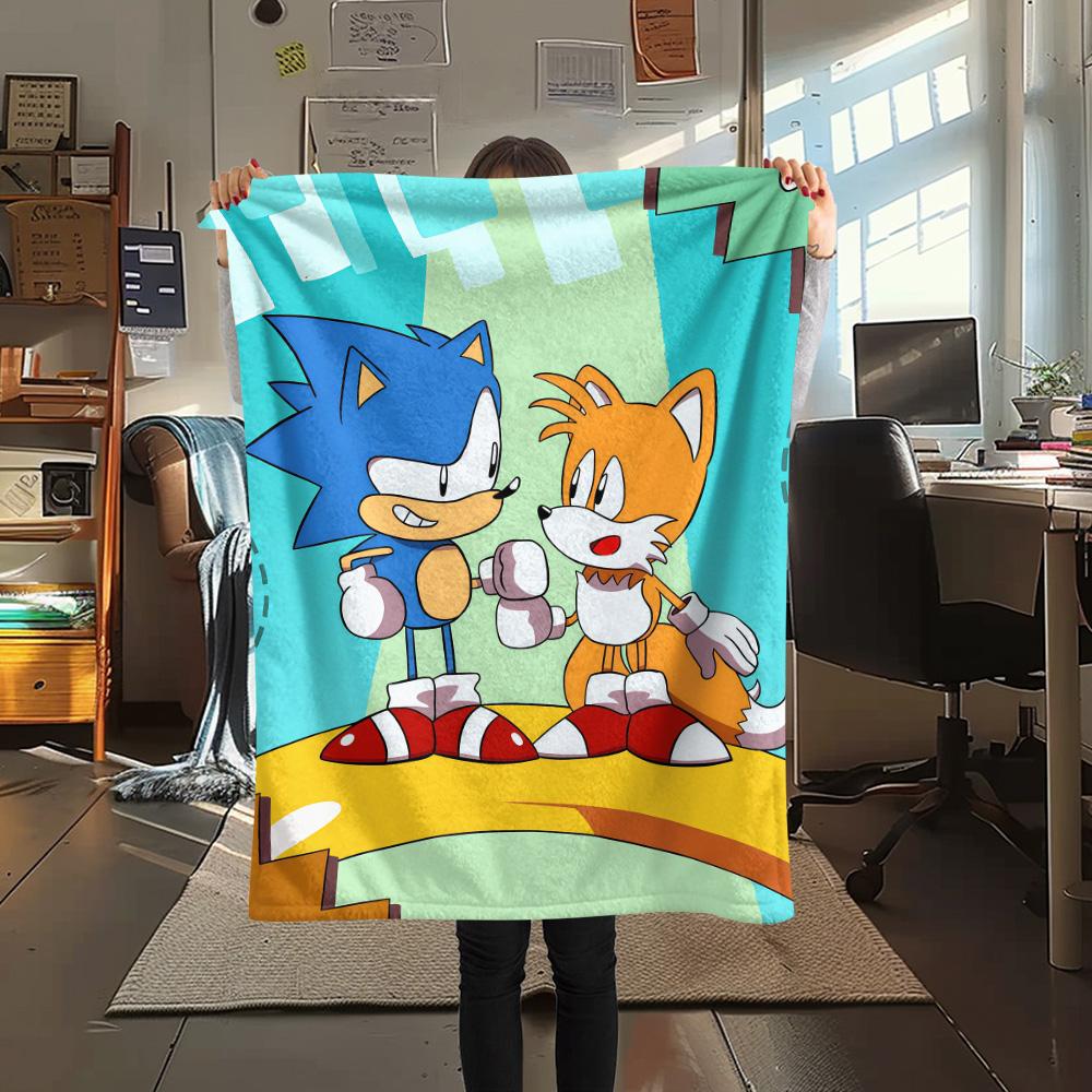 Team Sonic Flannel Blanket, High quality Comfortable for All Seasons, Home Decor, Warmth and Comfort