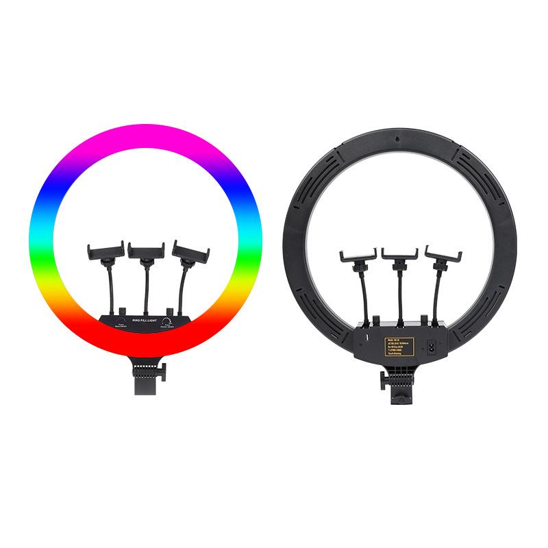 RGB Светодиодная кольцевая лампа «Цвет мечты»: 8-18 дюймов, 2-цветные и 7-цветные варианты для мобильных прямых трансляций и видеоосвещения для создания атмосферы