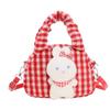 And Cozy Playful Plush Rabbit Shoulder Bag For Children With Trendy Checkered Design For Use Daily