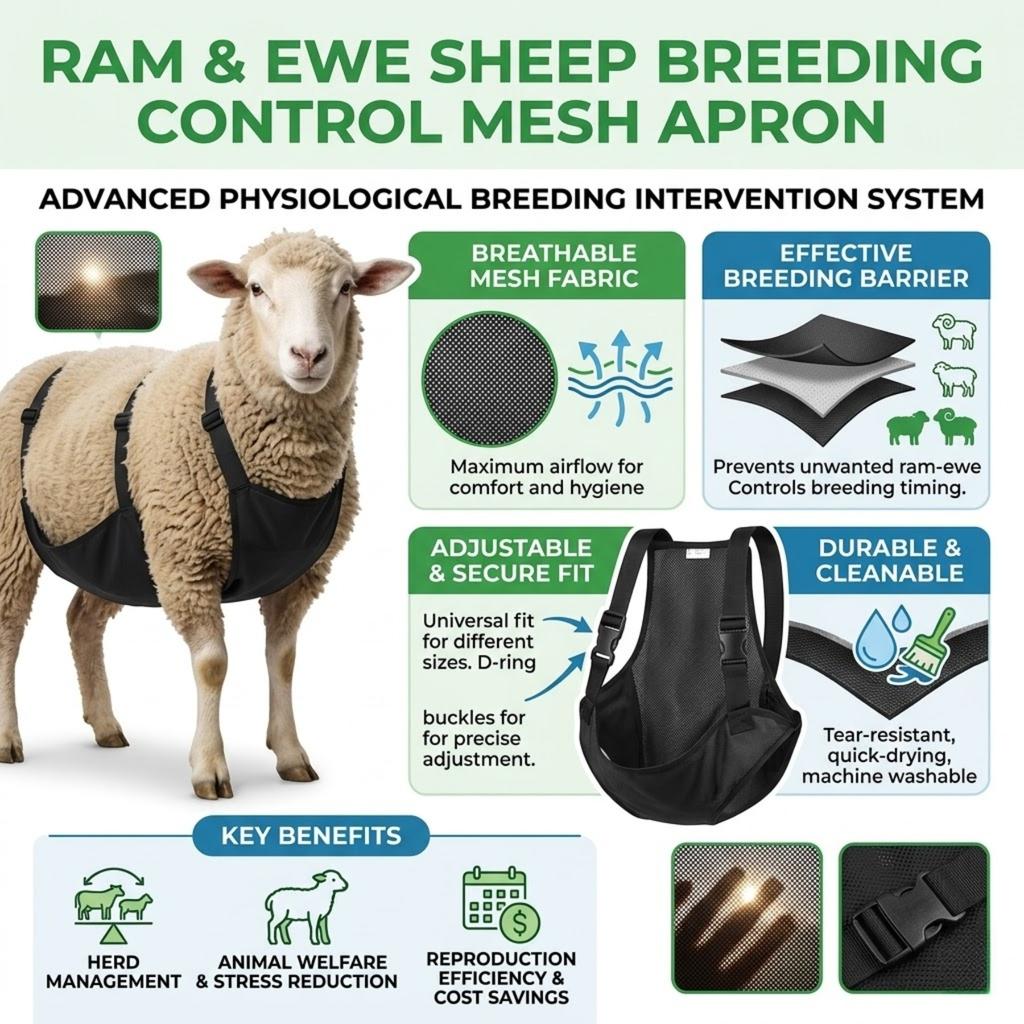 Breathable Wear Resistant Livestock Anti Breeding Apron, Adjustable Strap Anti-Mating Animal Control Skirt