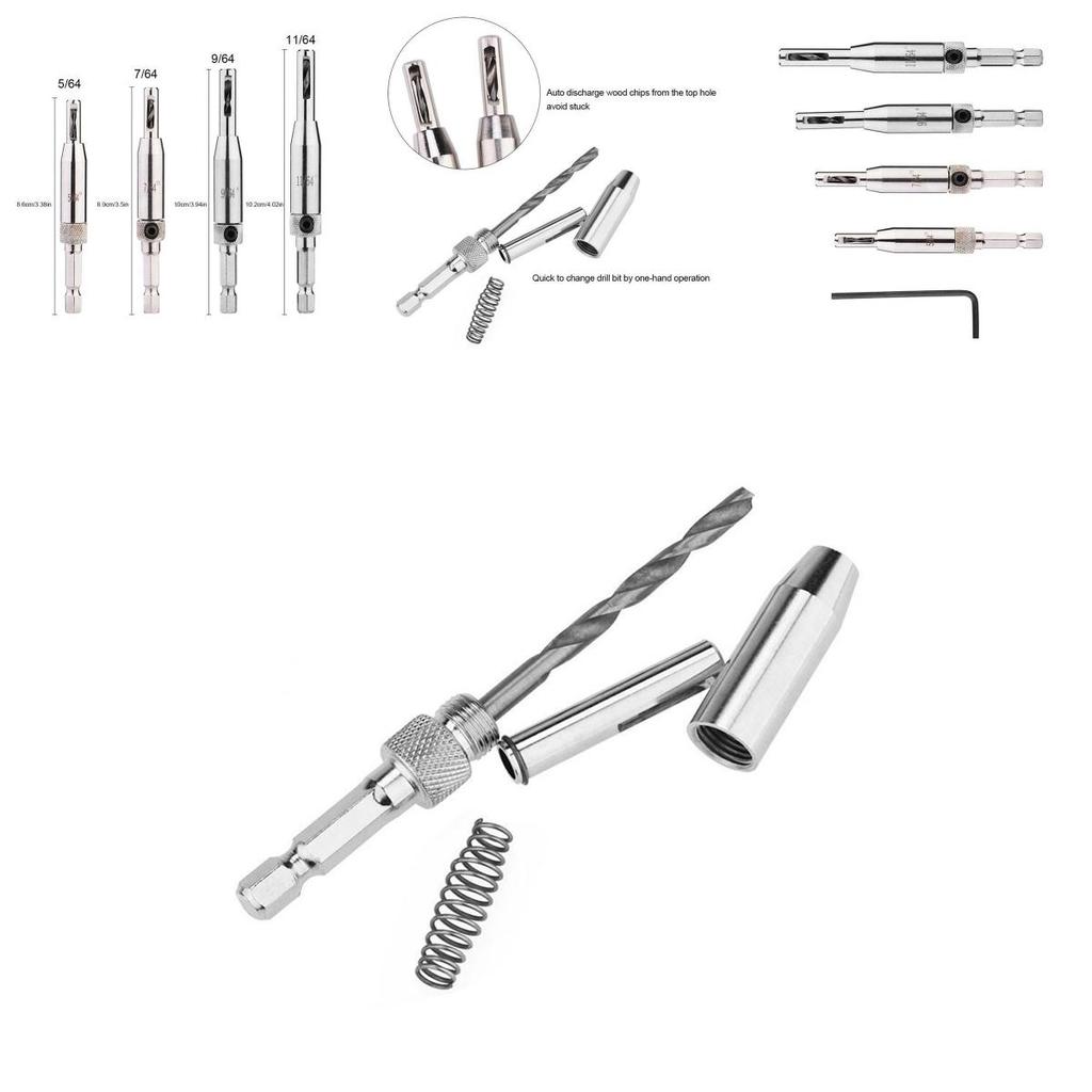 Исключительный 4x шестигранный самоцентрирующийся сверло-перо для двери, окна, петли, спиральное дерево, сверло, пробойник для точного сверления