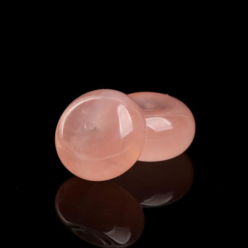 Hongchu Crystal Natural grapefruit powder peace pendant DIY Jewelry accessories loose beads Grapefruit Pink Peace Pendant