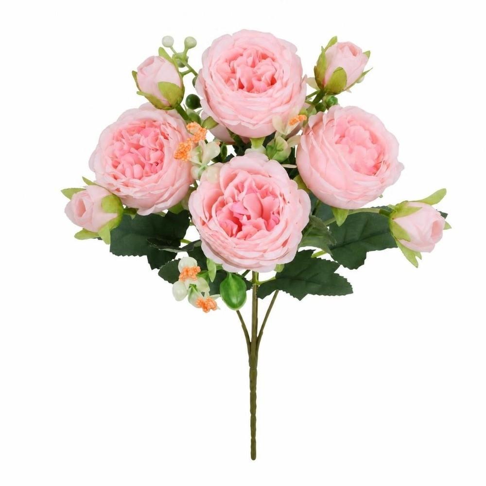 Long Stem Artificial Flowers Realistic Touch Bridal Bouquet Elegant Fake Roses Home Wedding Bridal
