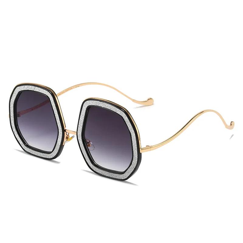Солнцезащитные очки с большой оправой Кристальные Женские Охлаждающие Дизайнерские Женские Роскошные Очки От Солнца Femme Очки От Солнца Мужские