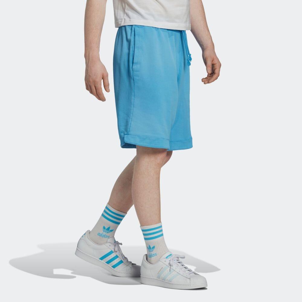 adidas Мужские спортивные шорты из натурального хлопка Originals Essentials+, небесно-голубые HK7504