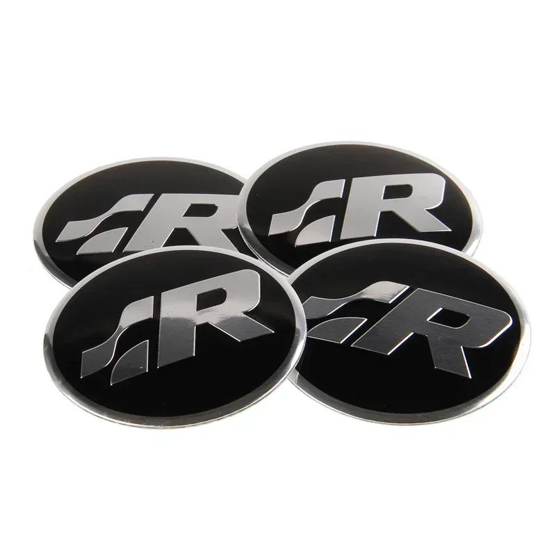 VW Polo Golf 4 5 Valve Stems Caps 56MM Car Wheel Center Stickers Hub Badge For Volkswagen VW RLINE GTI ABT SR Golf 6 7 8 MK3 MK7 Polo Tiguan Tour EP1