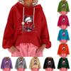 Women's Christmas Print Loose Casual Long Sleeve Hooded Sweatshirt
