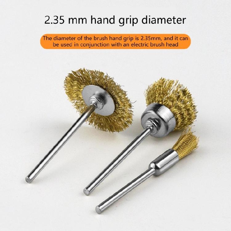 3Pcs Coppers Iron Rotating Brushes 2.35mm Arbor Size Multi Functional Design For Accuracy Grinding Tasks