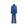 Adidas Оригинальный повседневный спортивный комплект джинсовый комплект с фирменным логотипом, воротником-стойкой, длинным рукавом, модные универсальные удобные джинсы детские комплекты средне-синего цвета JC7871