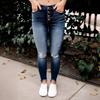 Летние женские джинсы Stretch Hole Slim Comfortable Брюки со средней посадкой