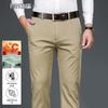 ROMON Мужские утолщенные эластичные прямые брюки в стиле business casual