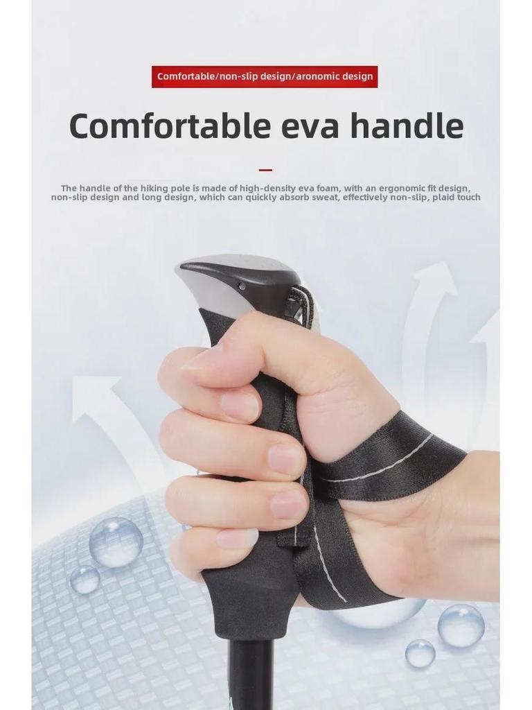 Ultra-Light Folding Aluminum Trekking Pole: Telescopic Hiking and Walking Stick