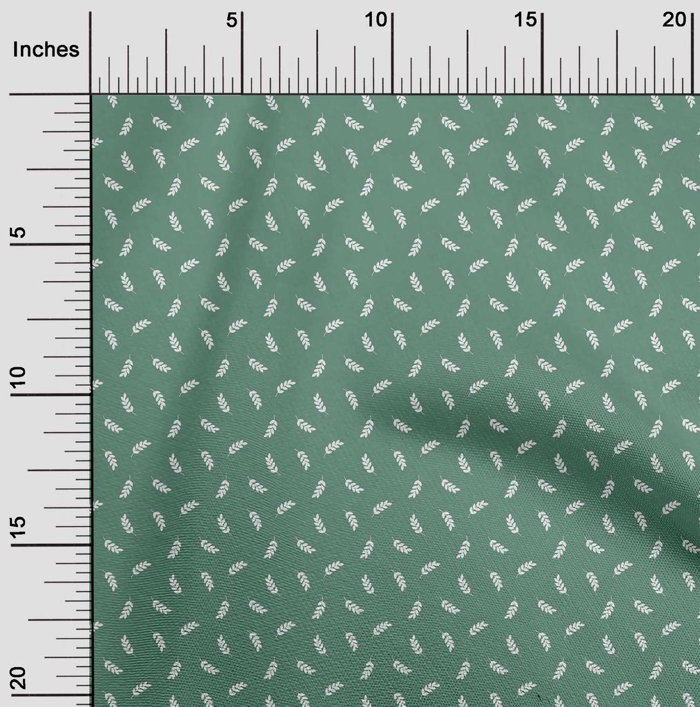 oneOone Cotton Flex Green Fabric Leaves Sewing Material Print Fabric By The Yard 40 Inch