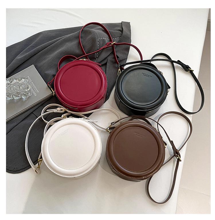 Нишевая женская круглая сумочка в ретро-стиле Гонконга - Мода ранней весны 2025, Универсальная сумка через плечо