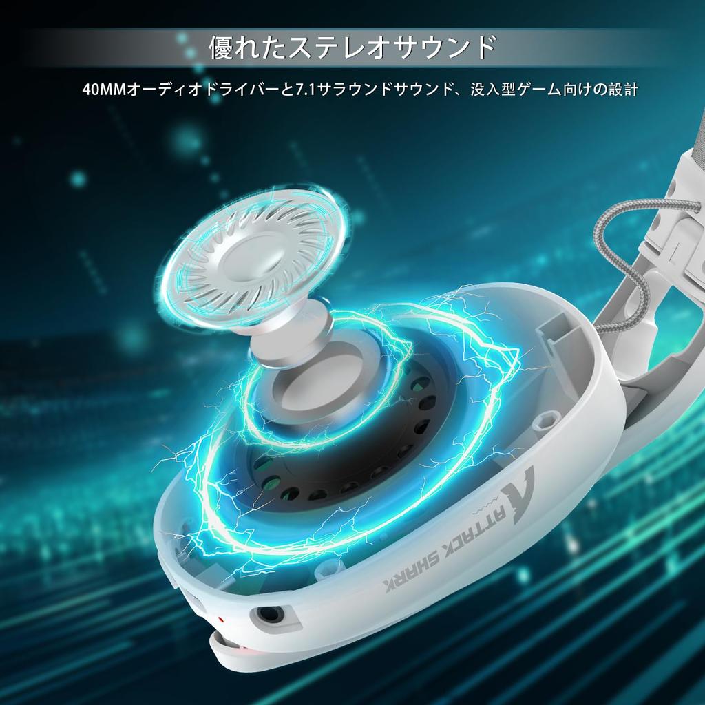ATTACK SHARK L90 Gaming Connectivity Bluetooth Latency with Lightseed Surround 40mm Noise Detachable Up to 35 Hours of Continuous RGB Compatible with