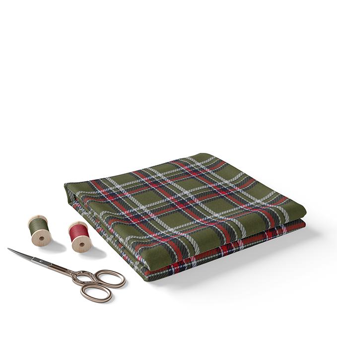 Premium Green Checkered 100% Cotton Fabric - 180 GSM, Yarn-Dyed for Garments & Upholstery