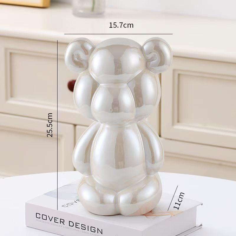 25,5 см Креативный шар-медведь Абстрактная керамическая скульптура Орнамент Кабинет Статуэтка Домашний декор Офисные аксессуары Украшение Подарок