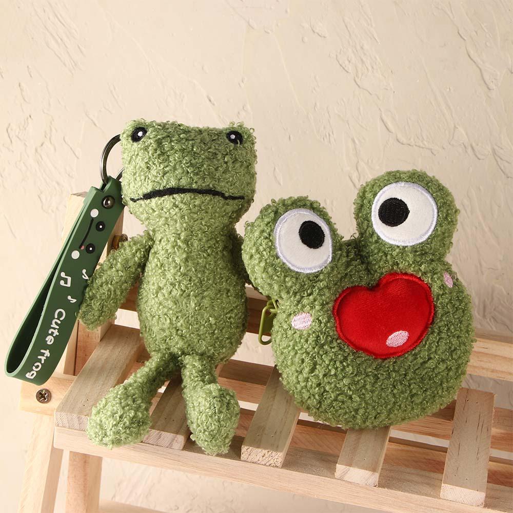 Украшение для школьного рюкзака Креативный брелок для ключей в виде лягушки Кошелек для монет Брелок для рюкзака Плюшевая игрушка Ключная пряжка