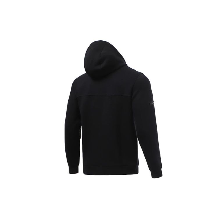 Li-Ning Повседневная куртка с капюшоном и логотипом на молнии, мужские куртки, черные AWDR467-1