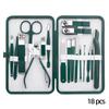 New Stainless Steel Nail Clipper Set Grooming Tool Set With Portable Case Manicure Art Tool Green Nails Cut