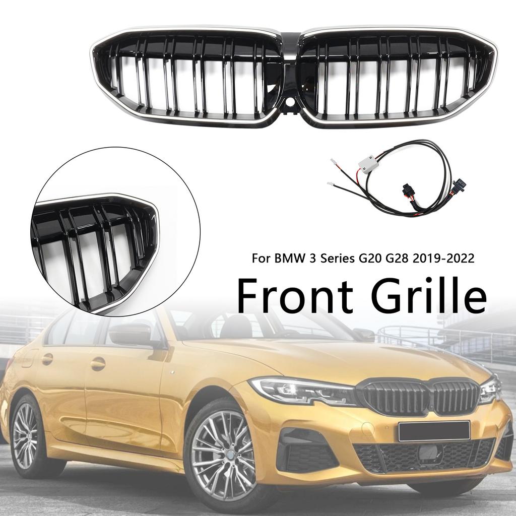 Double Slat Black Kidney Grille 51138072085 Fit BMW 3 Series G20 2019-2022