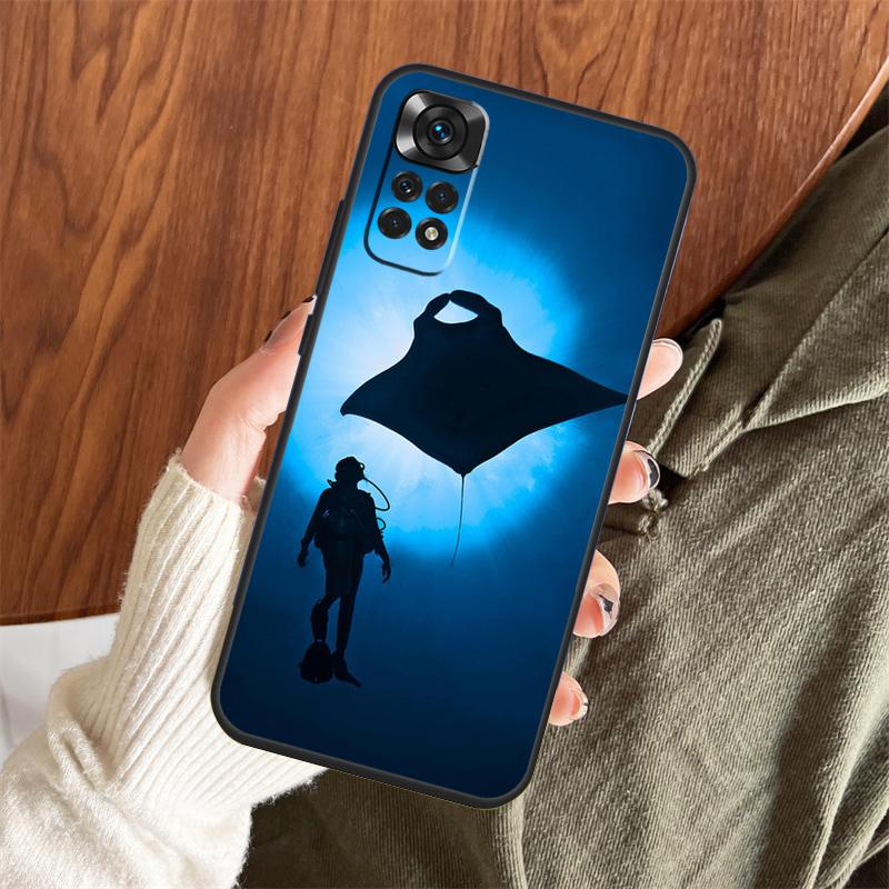 Animal Manta Ray Case For Xiaomi Redmi Note 14 Pro 13 12 11 10 15 Pro Plus Redmi 13 C 15 10C 12C 14C 15C Cover