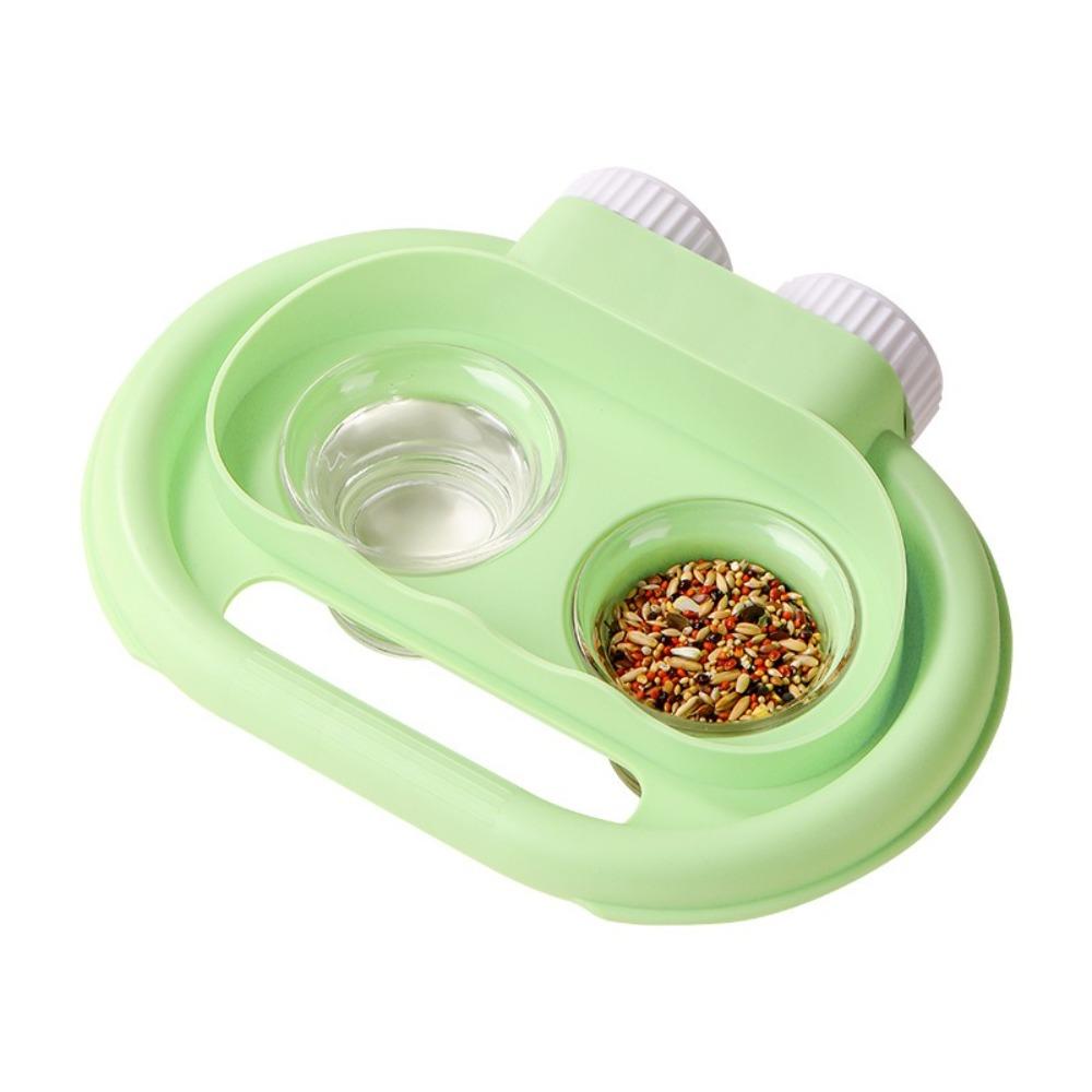 Splash-Proof Bird Water Food Bowl Stain-Resistant Bird Double-Compartment Bowl Cockatiels