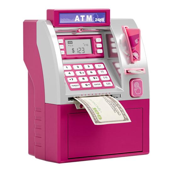 Yousheng Kids ATM Piggy Bank Toy с картой, электронными деньгами, монетами, сберегательной копилкой, обучающим автоматическим банкоматом с паролем, для малышей, мальчиков и девочек, подарок