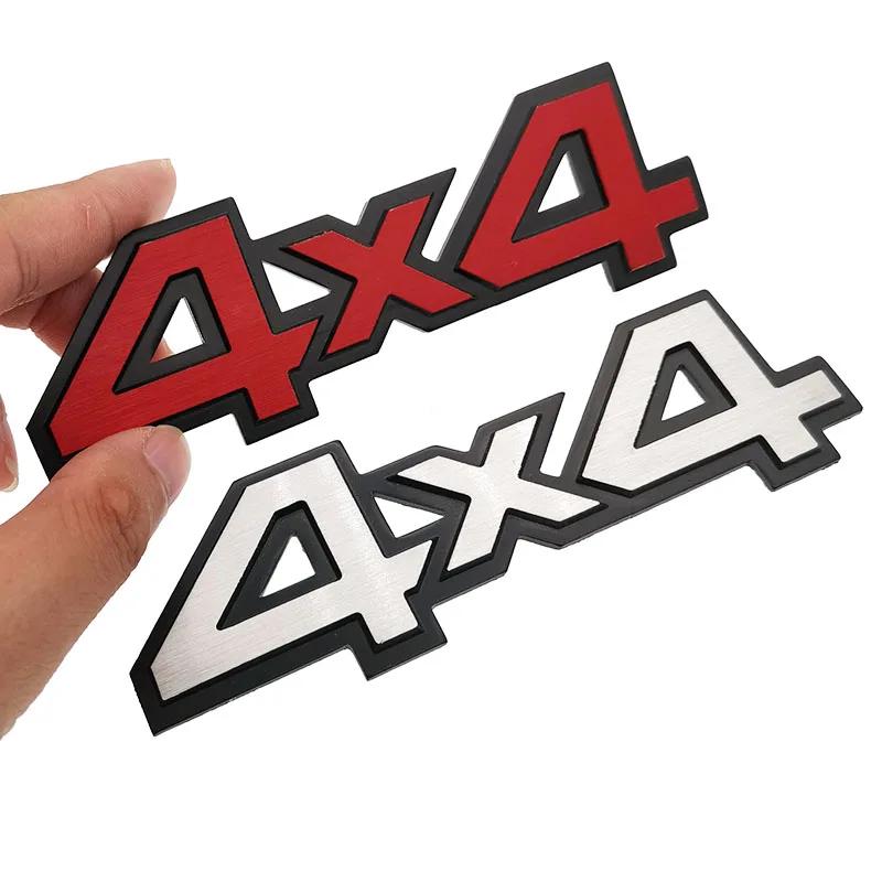 Алюминиевая наклейка на хром 4WD 4X4 на крыло автомобиля, эмблема, декоративная накладка, логотип, 3D металлическая наклейка для грузовика, Автостайлинг