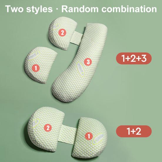 1 Set Pregnancy Pillow Soft Adjustable Detachable U-shaped Pregnant Women Sleeping Waist Pillow Body Cushion Bedding Supplies