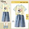 Disney Комплект: футболка с принтом щенков и джинсовые шорты для девочек