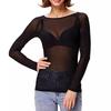 2019 Sheer Black Mesh Long Sleeve Shirt for Women - Sexy, Fully Transparent, Super Elastic