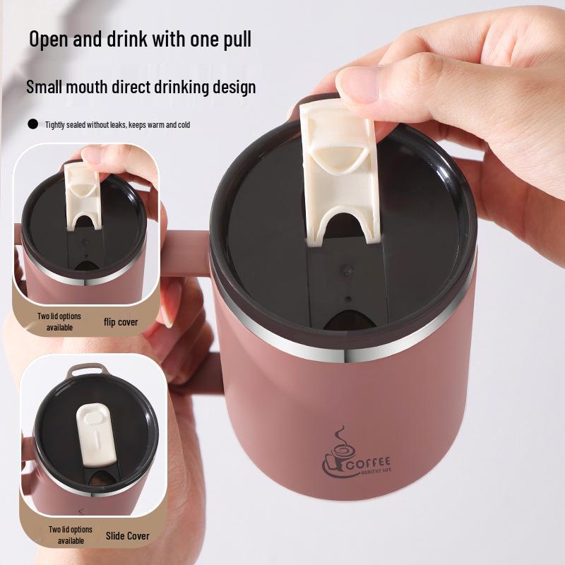 Drop-Proof 304 Stainless Steel Mug with Lid for Home, Office, or Dorm Use