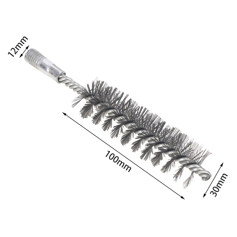 1 шт. Щетка для чистки дымохода, полировка труб, 10-50 мм, резьбовая проволочная щетка, металлическая ручка, щетка из нержавеющей стали