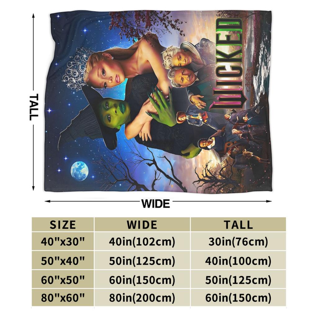 Wicked For Good Merch Пледы Легкие Тонкие Флисовые Пледы Удобный Коврик