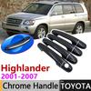 Черная Накладка на Ручку Внешней Двери из Углеродного Волокна для Toyota Highlander XU20 2001~2007 2002 Автомобильные Аксессуары Наклейки Комплект Отделки Хром