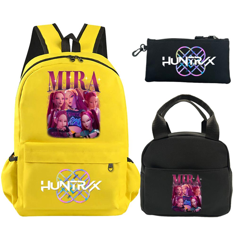 3Pcs/set Anime Demon Hunters Printed Backpack with Shoulder Bag Pencil Case for Student Boy Girl Schoolbag Large Capacity Waterproof Bookbag
