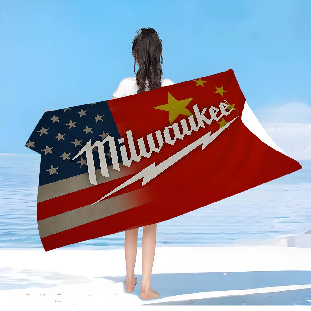 ЛОГОТИП M-Milwaukees Модное пляжное полотенце с аниме-принтом, мягкое, впитывающее, мочалка, детские подарки для детей, для путешествий, кемпинга, спортзала