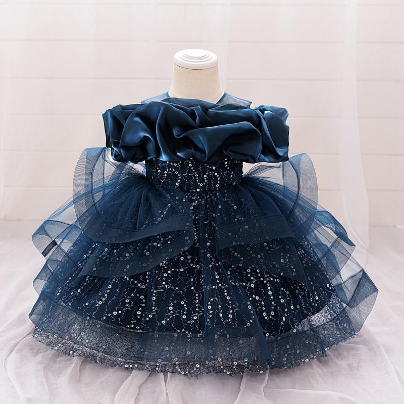 2026 Girls Princess Tulle Sequin Dress Kids Party Prom Gown Toddler