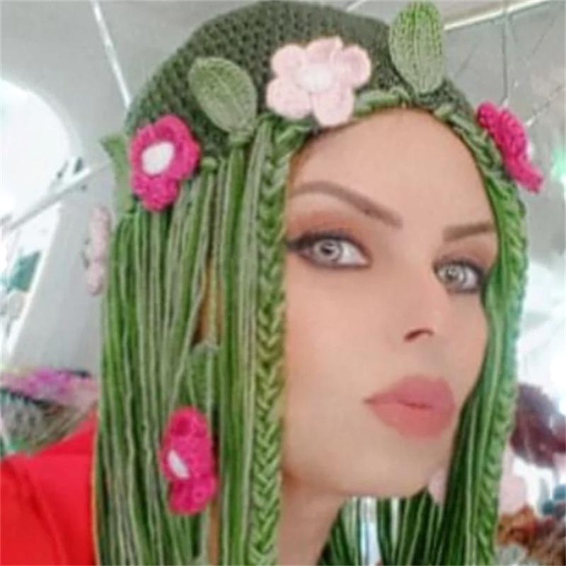 Полностью ручная вязка на Хэллоуин, креативный, забавный, цельный капюшон и маска в виде рога дьявола