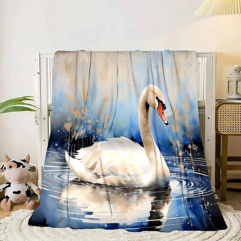 Swan And Lotus Fantasy Blanket Flannel Blanket Throw Blanket Sofa Cover Blanket Soft Premium Blanket Picnic Blanket Tv Blanket Gifts
